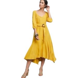 Maeve (Anthropologie) Women's Size 8 Artemis Lucienne Midi Dress in Yellow